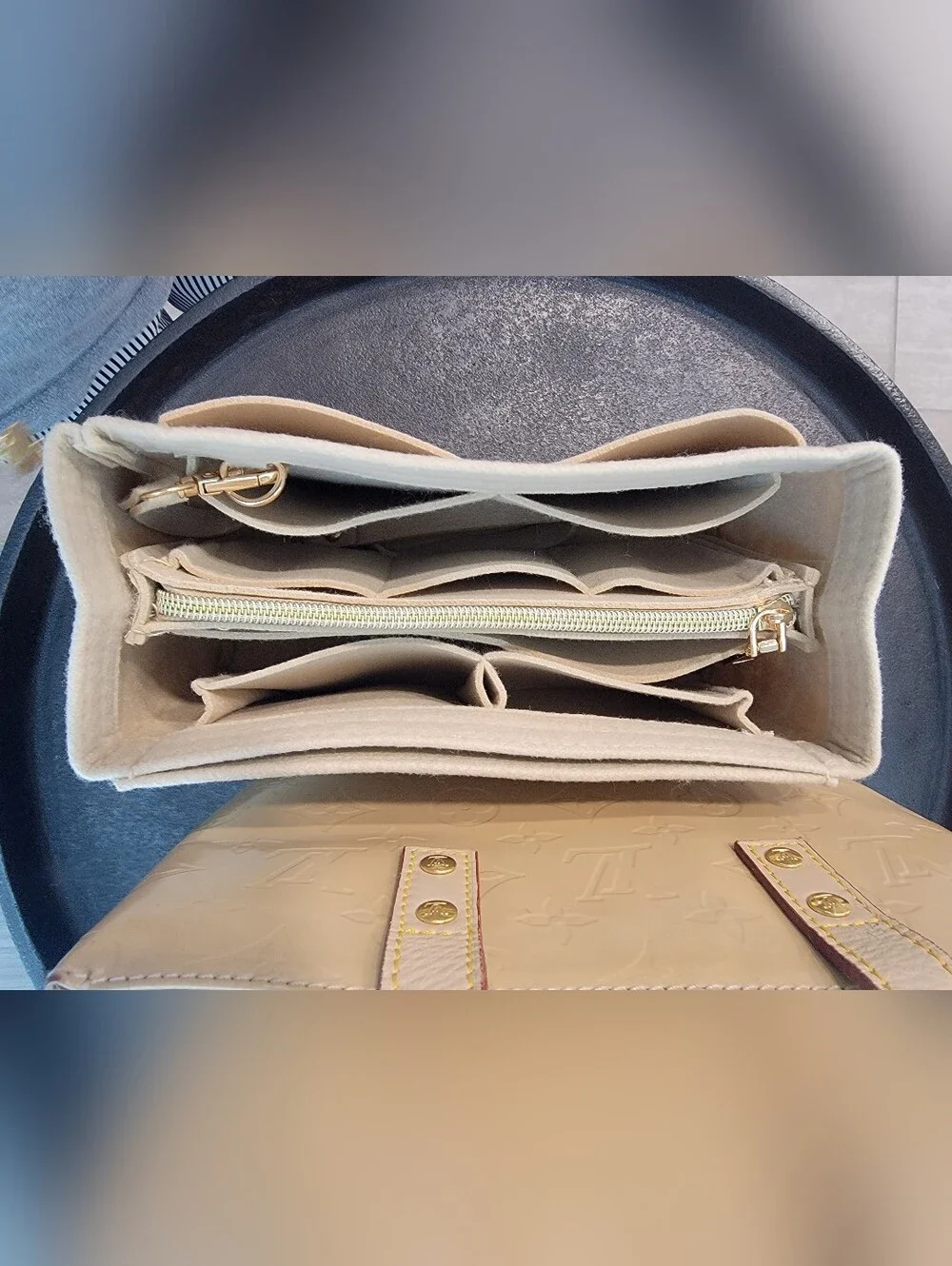 Louis Vuitton Monogram Vernis Reade PM Tote Bag - Beige + NEW Felt Organizer
